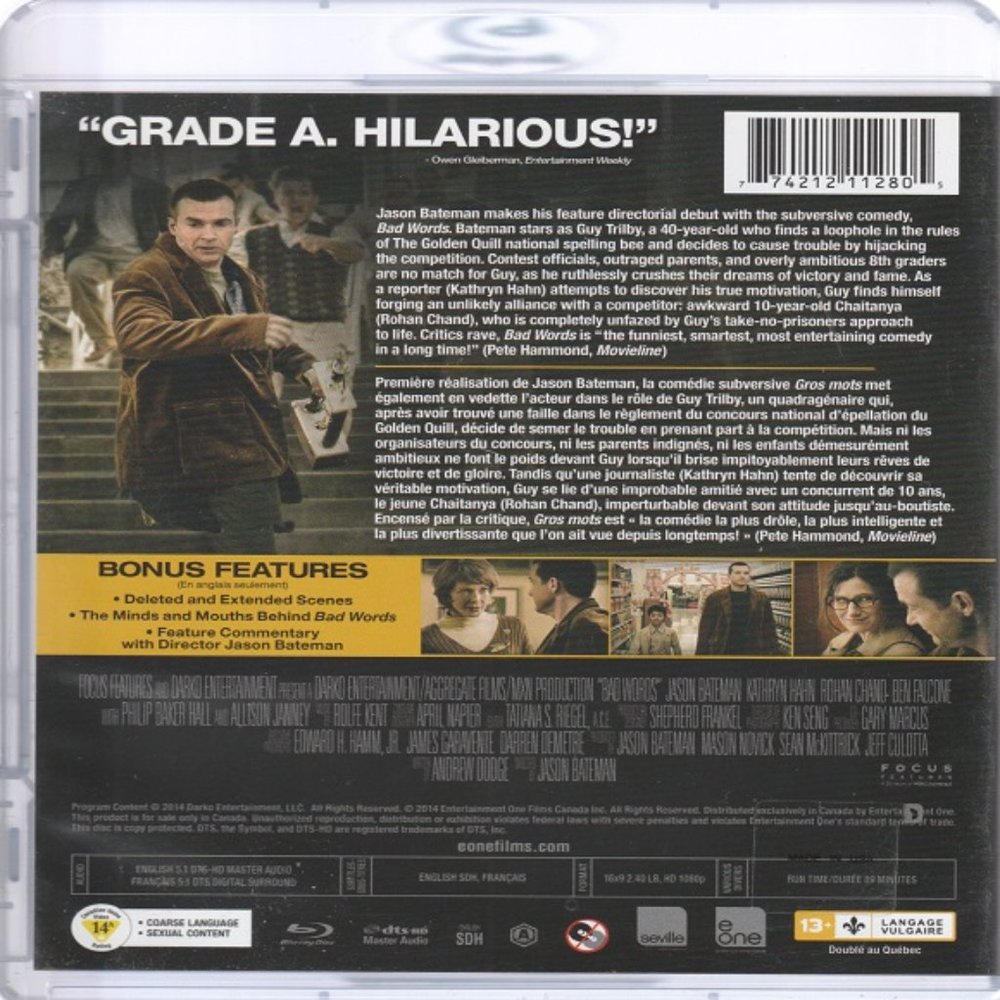 Bad Words - 2014 BluRay - Excellent Condition - Picture 2 of 2